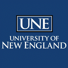 University of New England logo, denoting educational background related to Derby Dental Care professionals.