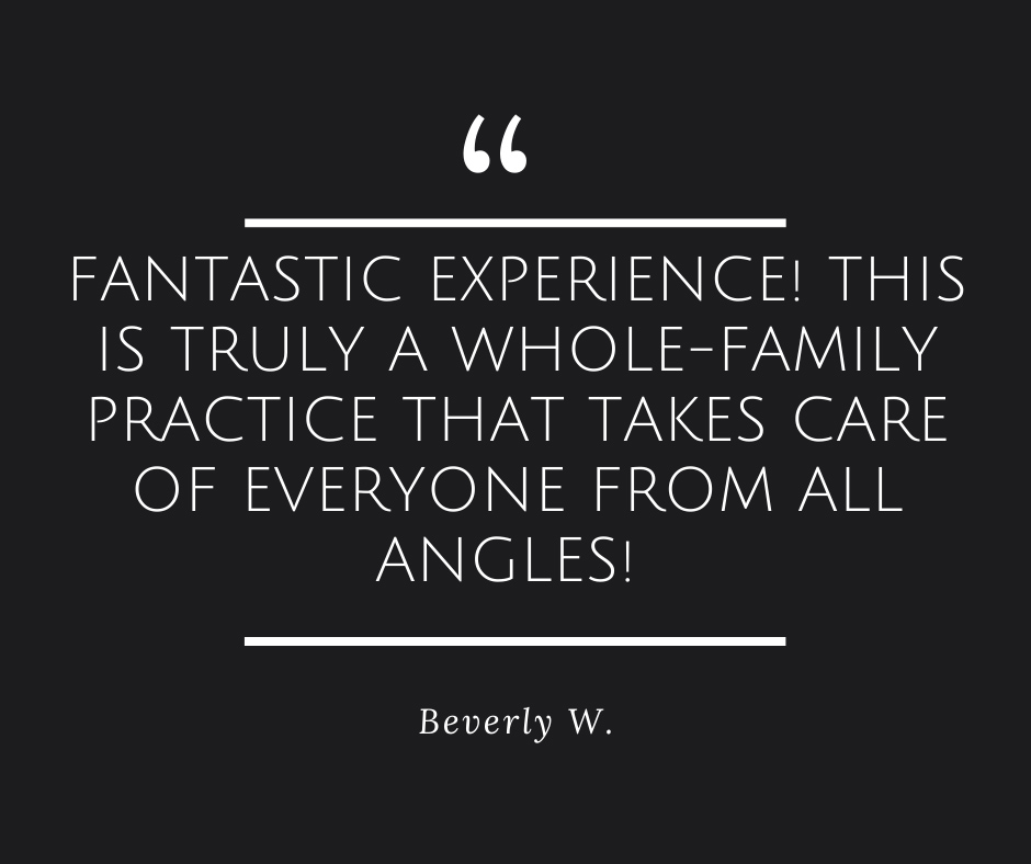 Positive patient testimonial by Beverly W., highlighting the satisfaction with Derby Dental Care's services.